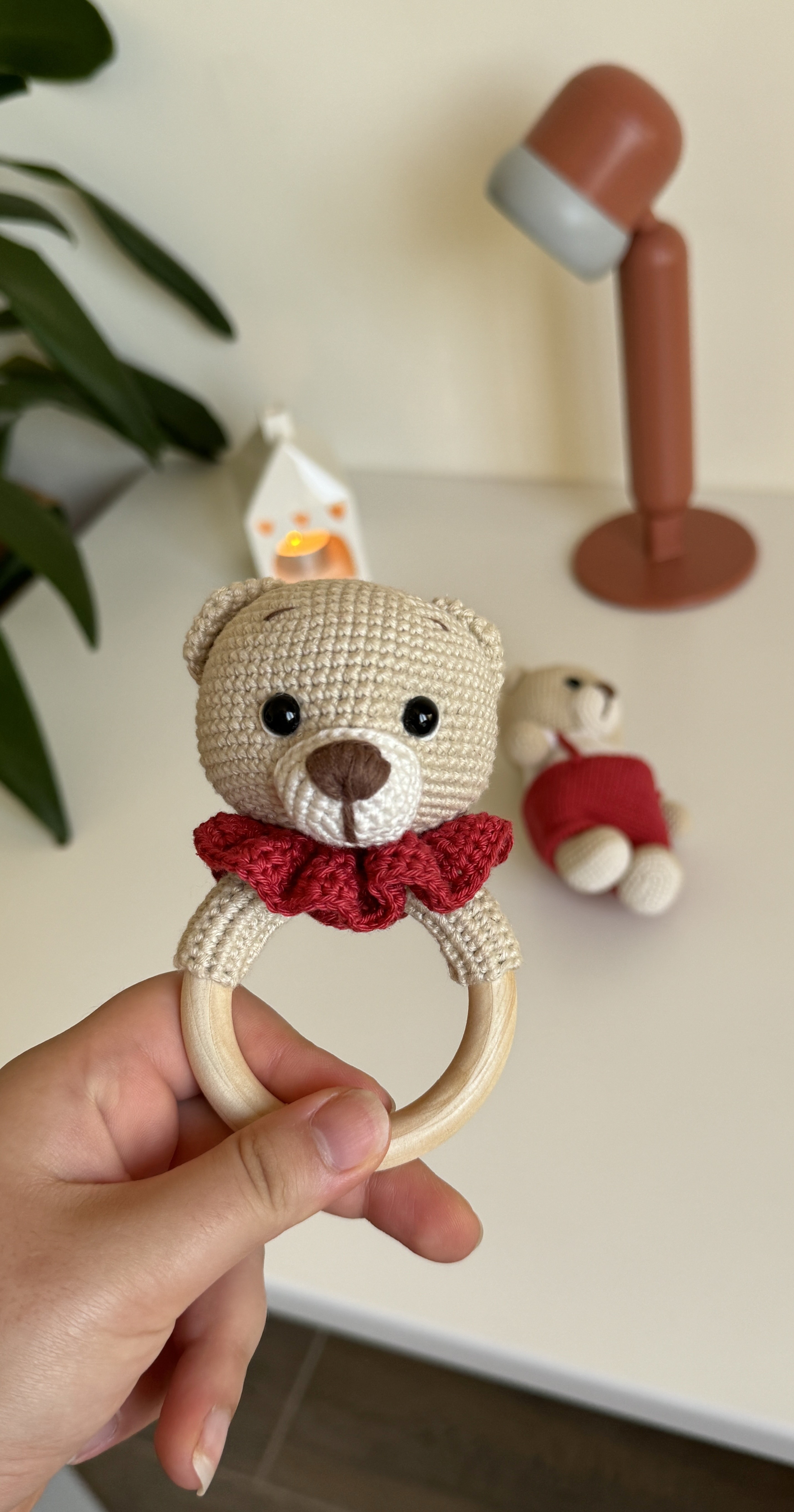 Bear Rattle Red Collar