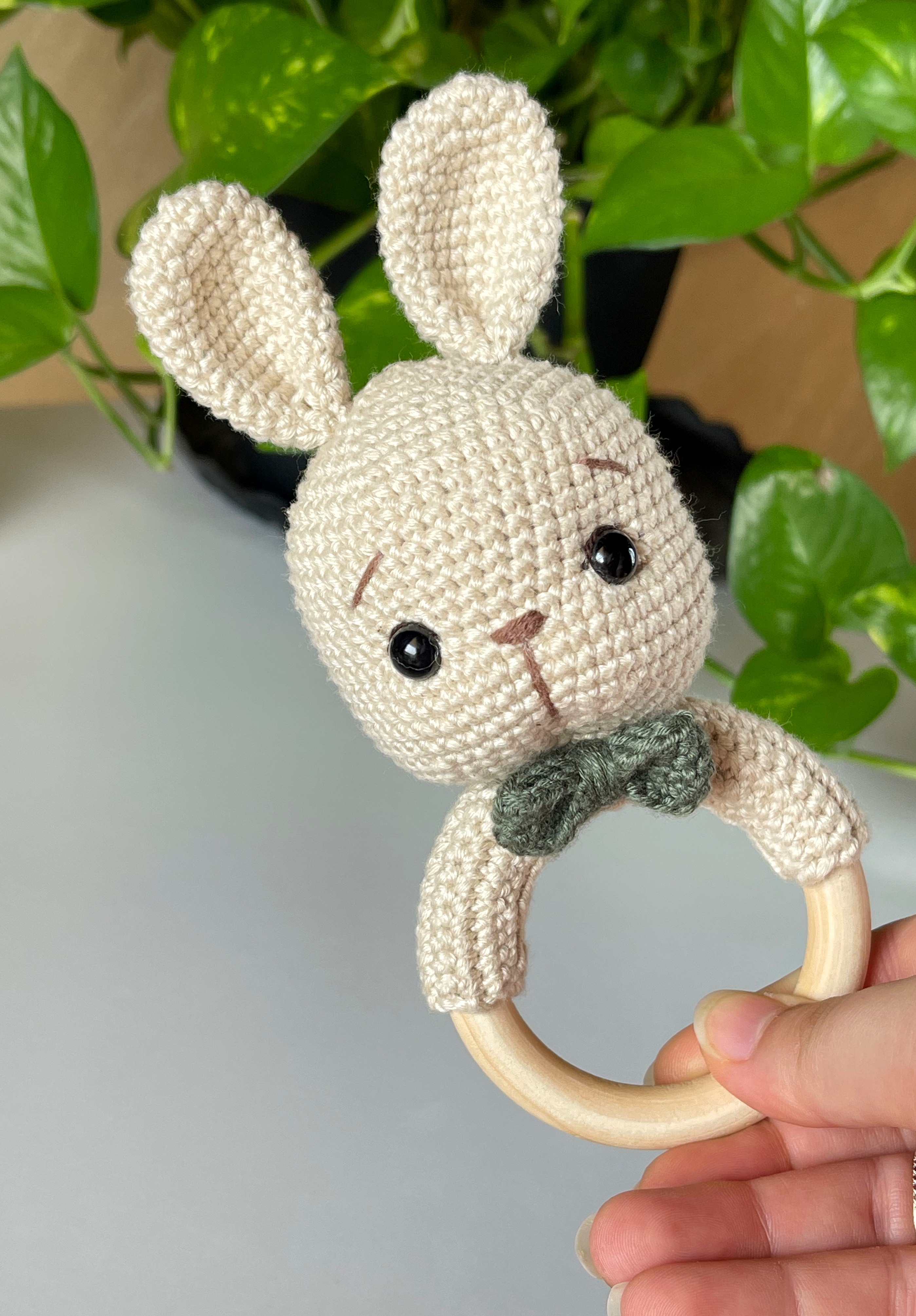 Bunny Rattle Bow Tie