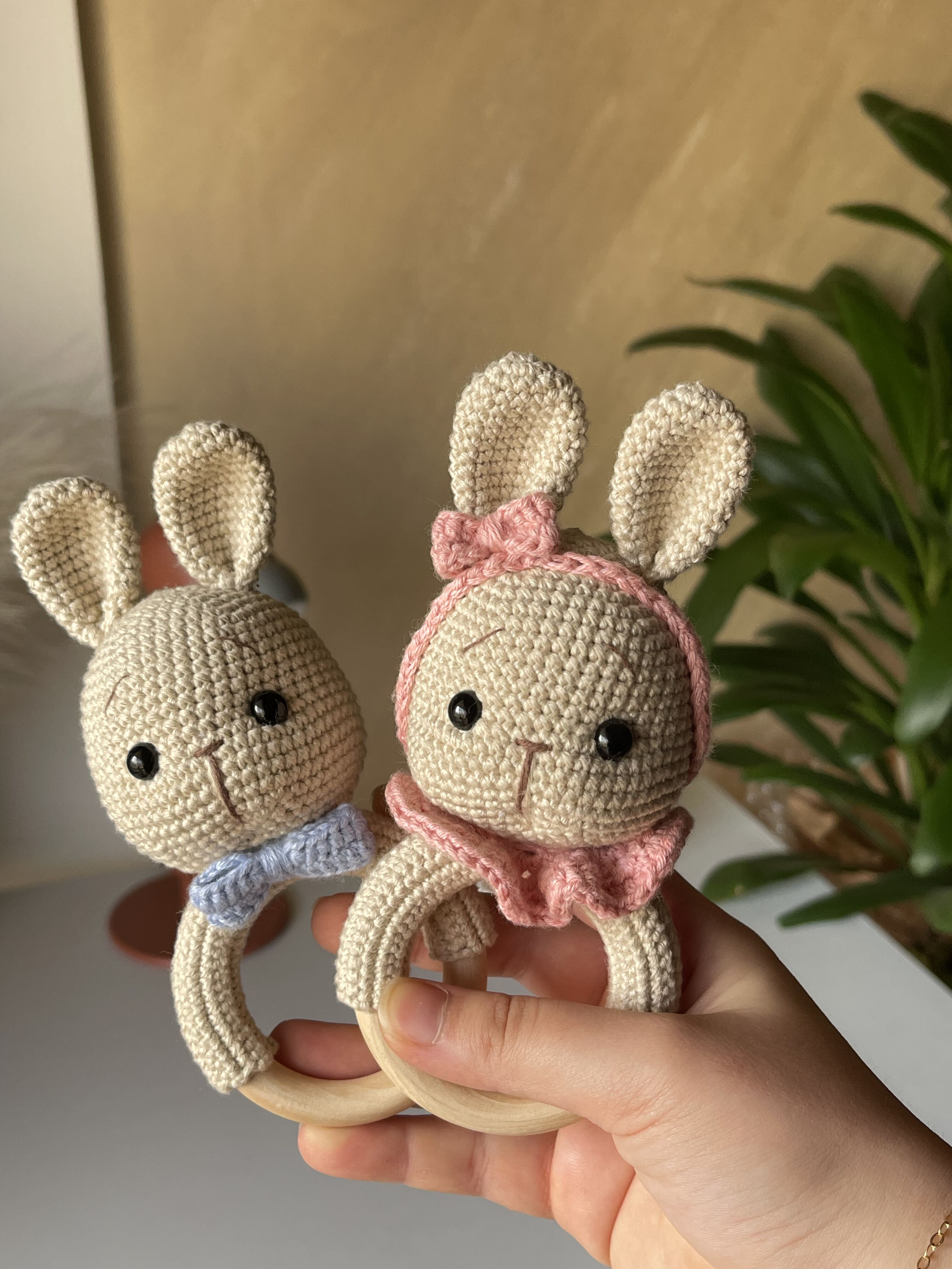 Bunny Rattle Boy and Girl